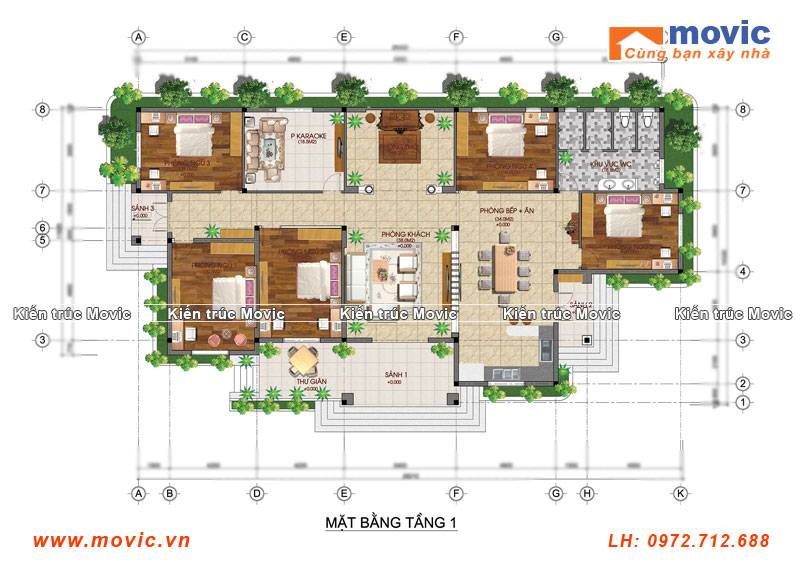 Mẫu nhà vườn 1 tầng 4 phòng ngủ tại Quảng Ninh - BT 12025 - KataHome