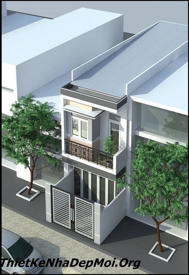 Mẫu nhà phố diện tích 4×16 1 trệt 1 lửng 2 lầu 1 sân thượng – Nhà đẹp An Gia