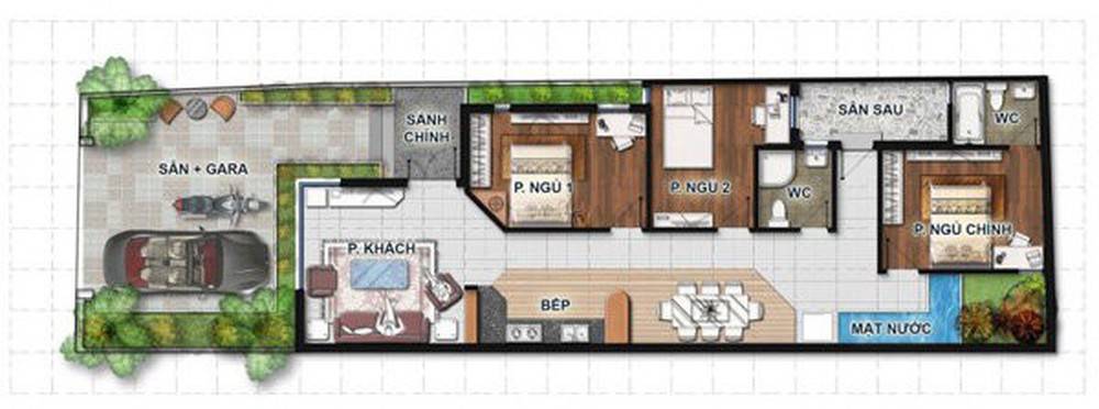 Nhà cấp 4 mái lệch 3 phòng ngủ 7x13m tại Vĩnh Phúc NC4109 - Vtkong