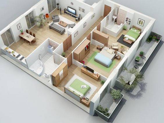 Thiết Kế Nhà Cấp 4 Trên 100m2 3 Phòng Ngủ – Mẫu thiết kế nhà ...
