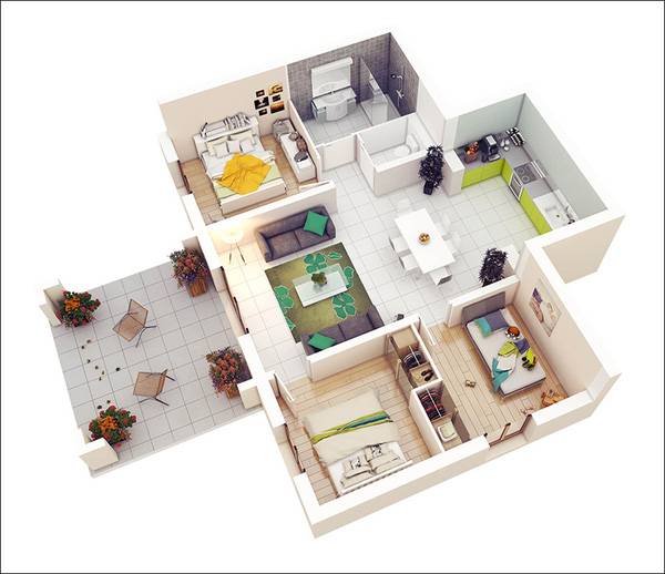 Mẫu nhà 1 tầng 3 phòng ngủ đơn giản hiện đại chi phí thấp